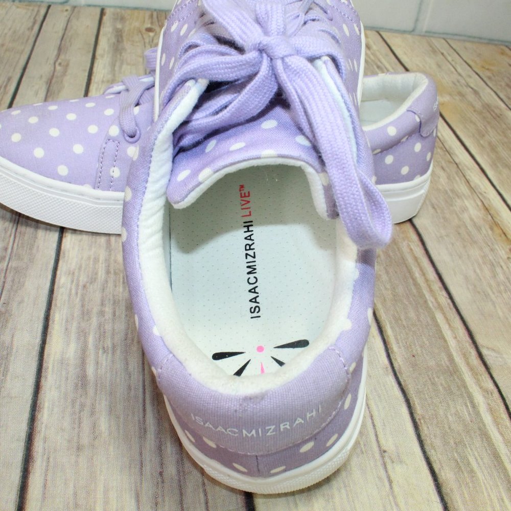 Isaac Mizrahi Live Imjorina Purple Canvas Polka Dots Lace Up Sneakers Size 8.5 - Picture 6 of 10